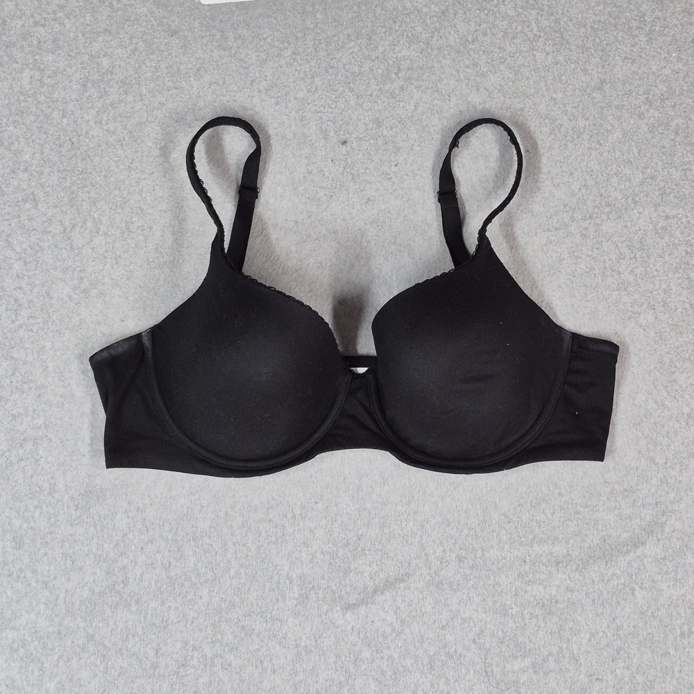 Victoria's Secret Women Bra 38D Black Lined Demi Underwired Strap READ
